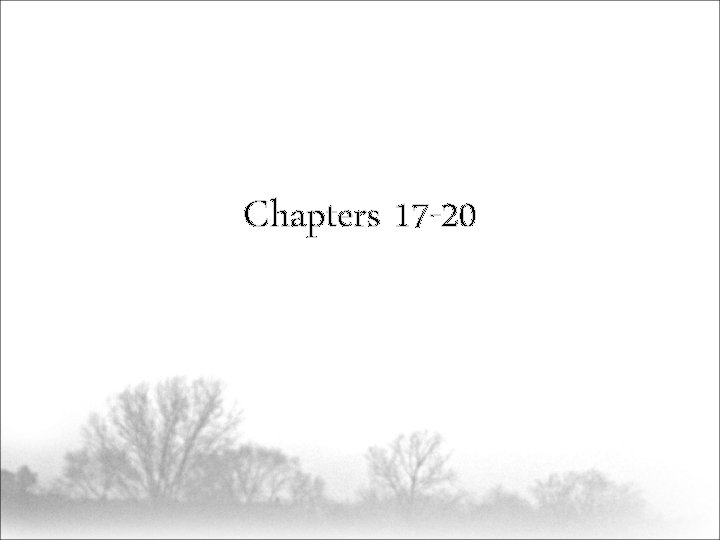 Chapters 17 -20 