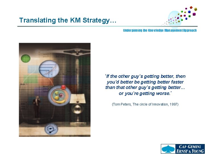 Translating the KM Strategy… Underpinning the Knowledge Management Approach ‘If the other guy’s getting