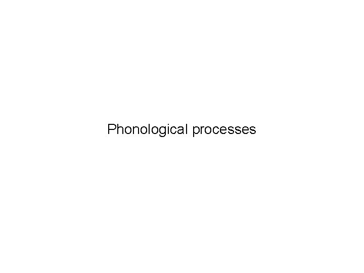 Phonological processes 