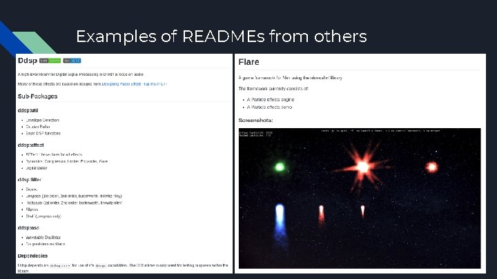 Examples of READMEs from others 