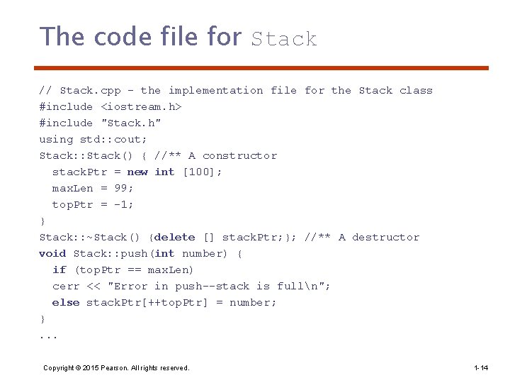 The code file for Stack // Stack. cpp - the implementation file for the