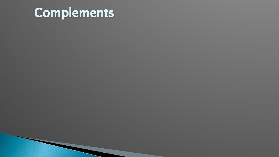 Complements 