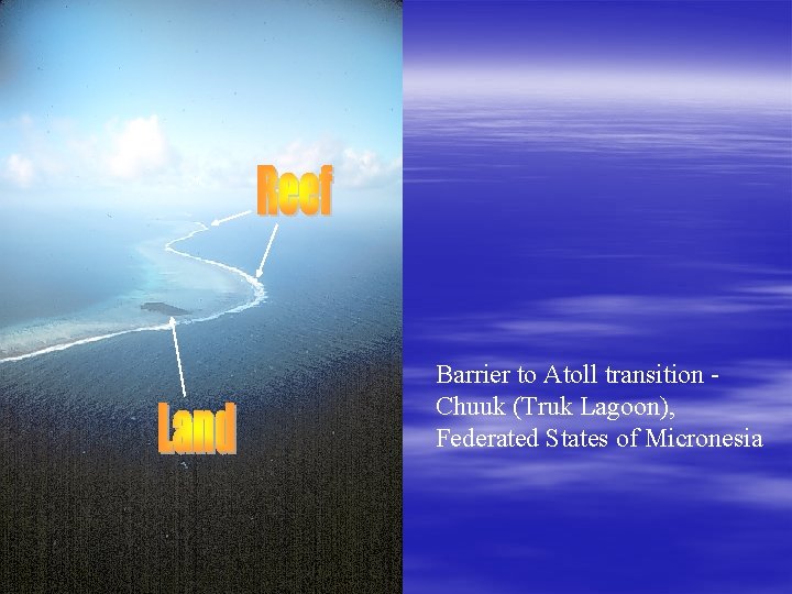 Barrier to Atoll transition Chuuk (Truk Lagoon), Federated States of Micronesia 