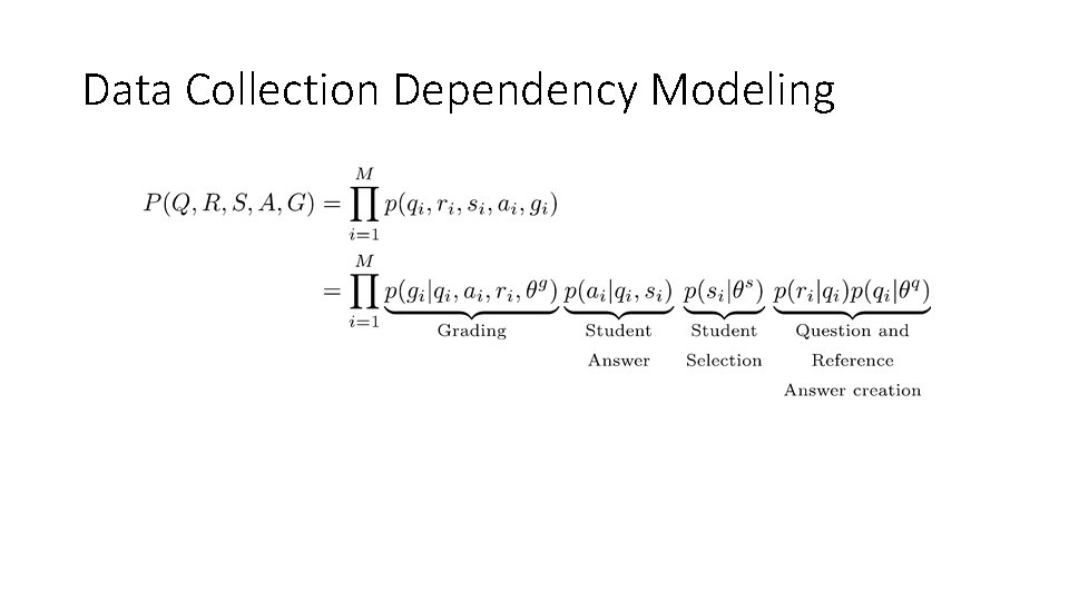 Data Collection Dependency Modeling Data Collection Dependency Modeling