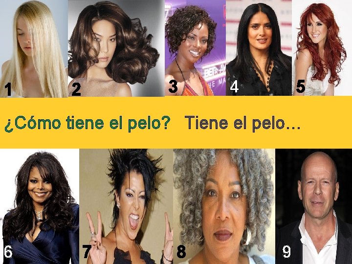 1 3 2 4 5 ¿Cómo tiene el pelo? Tiene el pelo… 6 7