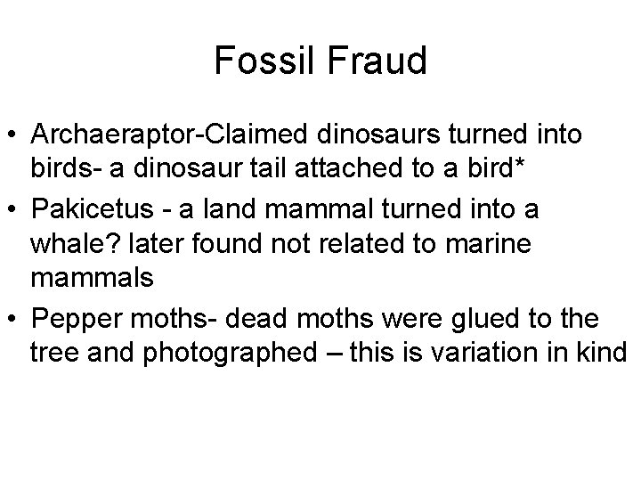 Fossil Fraud • Archaeraptor-Claimed dinosaurs turned into birds- a dinosaur tail attached to a