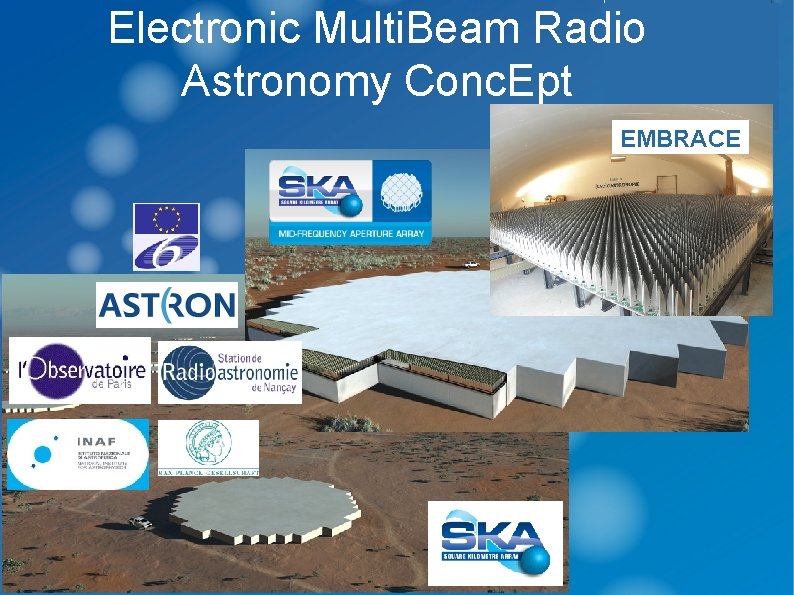 Electronic Multi. Beam Radio Astronomy Conc. Ept EMBRACE 