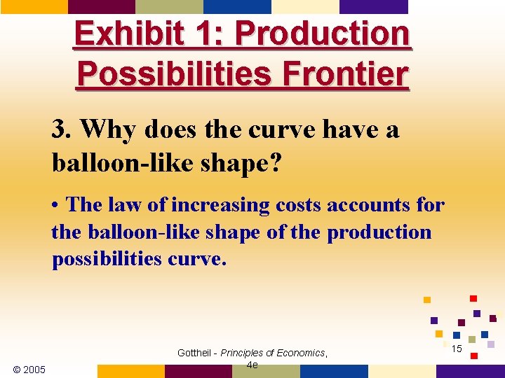 Exhibit 1: Production Possibilities Frontier 3. Why does the curve have a balloon-like shape?