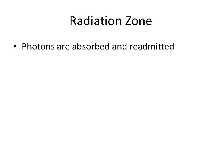 Radiation Zone • Photons are absorbed and readmitted 