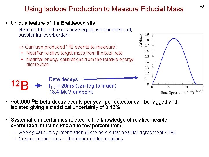 Using Isotope Production to Measure Fiducial Mass • Unique feature of the Braidwood site: