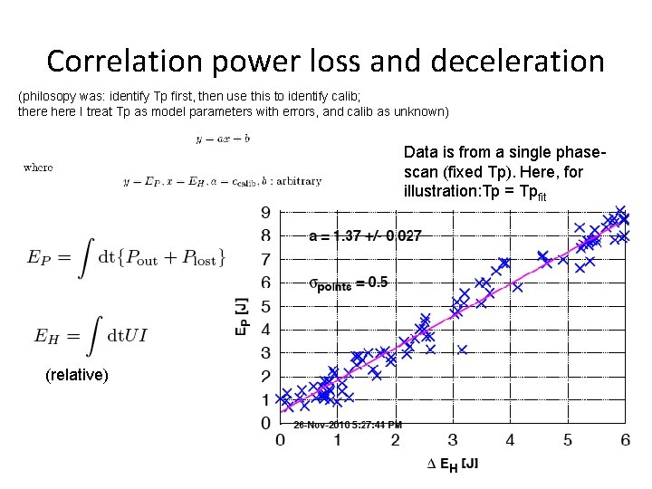 Correlation power loss and deceleration (philosopy was: identify Tp first, then use this to