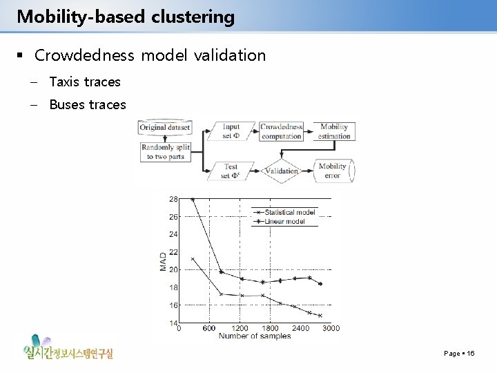 Mobility-based clustering Crowdedness model validation – Taxis traces – Buses traces Page 16 
