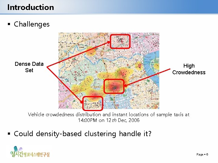 Introduction Challenges Dense Data Set High Crowdedness Vehicle crowdedness distribution and instant locations of