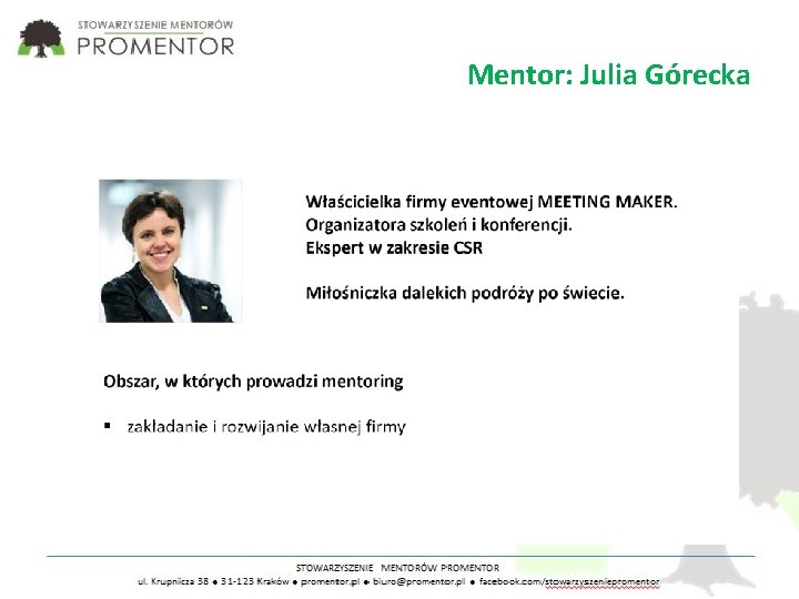 Mentor: Julia Górecka 