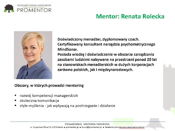 Mentor: Renata Rolecka 