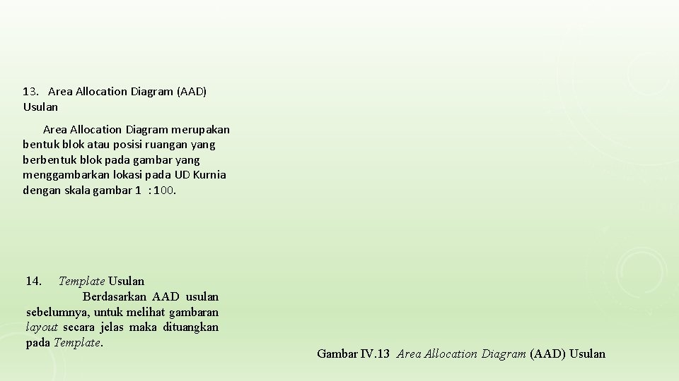 13. Area Allocation Diagram (AAD) Usulan Area Allocation Diagram merupakan bentuk blok atau posisi