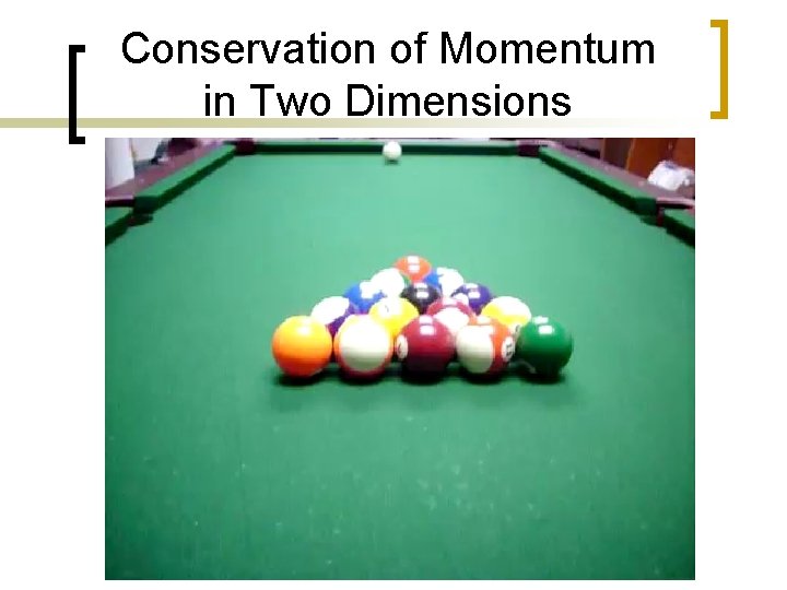 Conservation of Momentum in Two Dimensions 