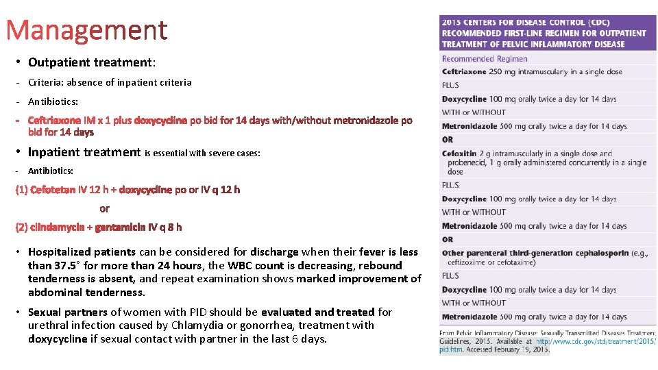  • Outpatient treatment: - Criteria: absence of inpatient criteria - Antibiotics: • Inpatient