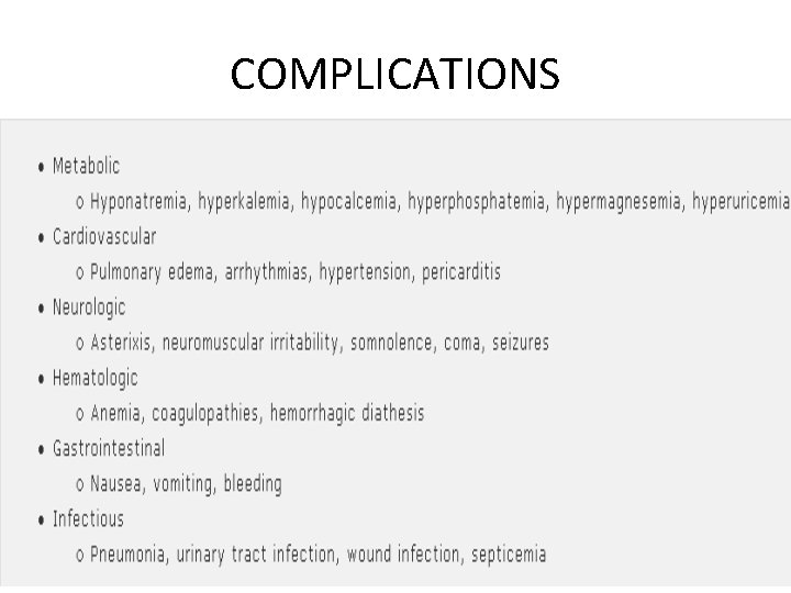 COMPLICATIONS 