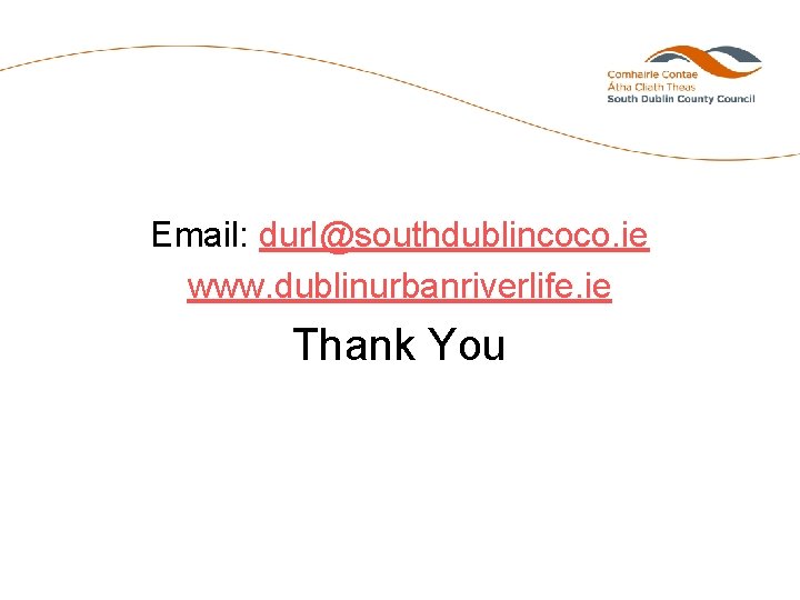 Email: durl@southdublincoco. ie www. dublinurbanriverlife. ie Thank You 