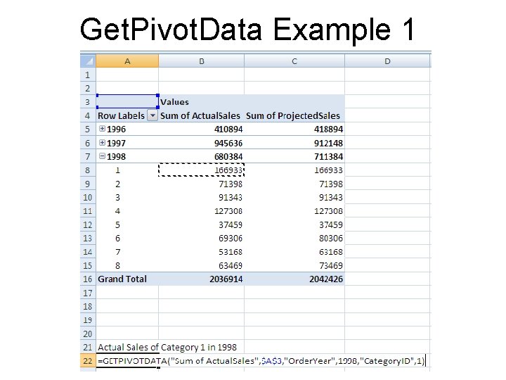 Get. Pivot. Data Example 1 
