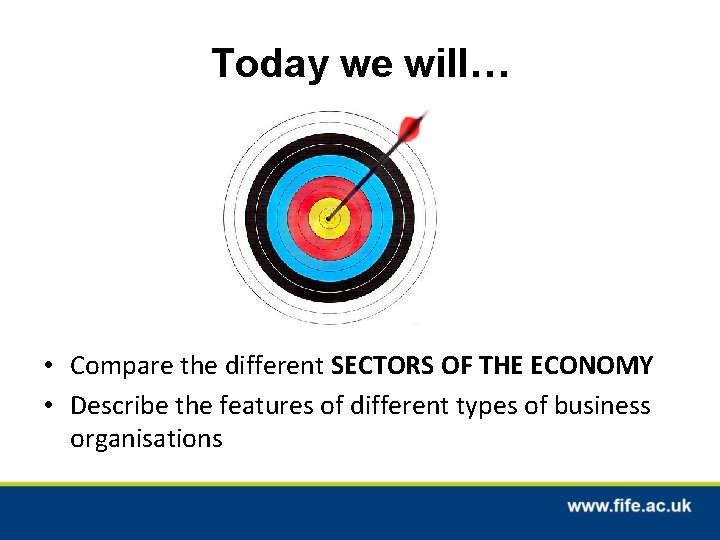 Today we will… • Compare the different SECTORS OF THE ECONOMY • Describe the