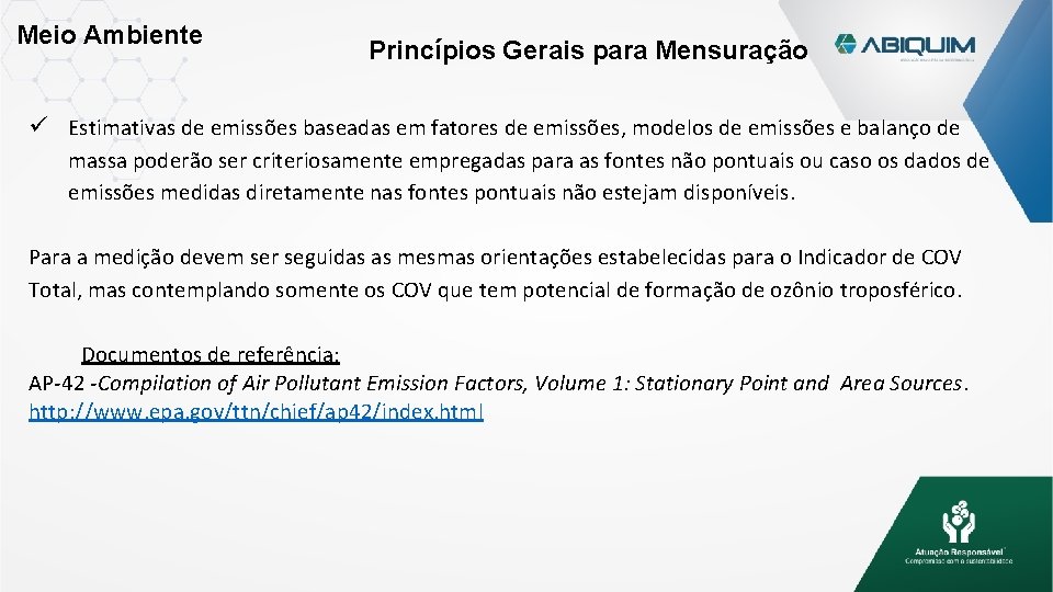 Meio Ambiente Princípios Gerais para Mensuração Estimativas de emissões baseadas em fatores de emissões,