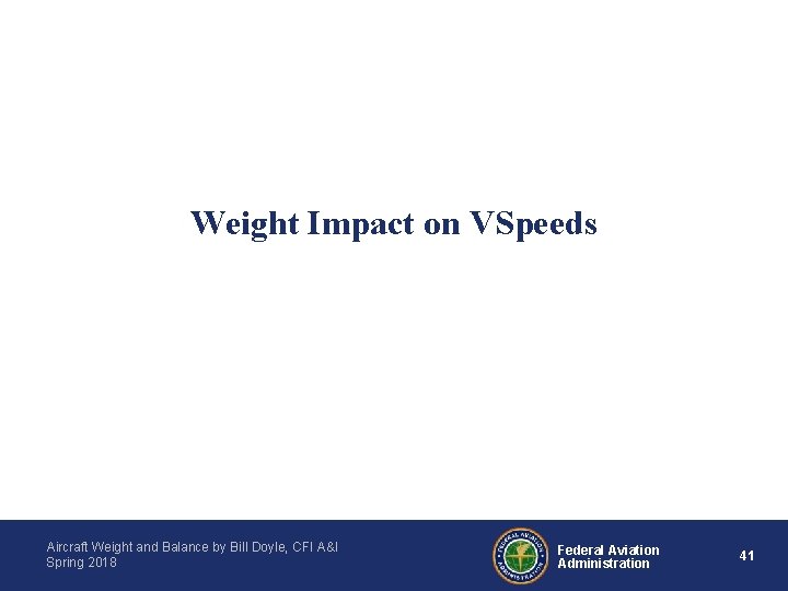 Weight Impact on VSpeeds Aircraft Weight and Balance by Bill Doyle, CFI A&I Spring