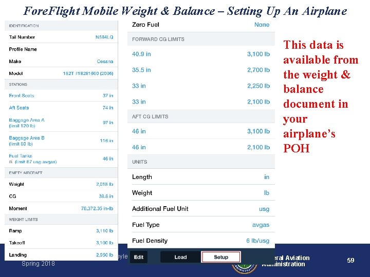 Fore. Flight Mobile Weight & Balance – Setting Up An Airplane This data is