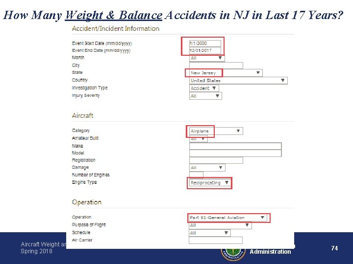 How Many Weight & Balance Accidents in NJ in Last 17 Years? Aircraft Weight