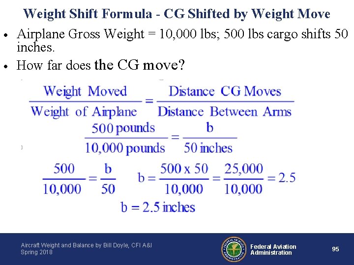 · · Weight Shift Formula - CG Shifted by Weight Move Airplane Gross Weight