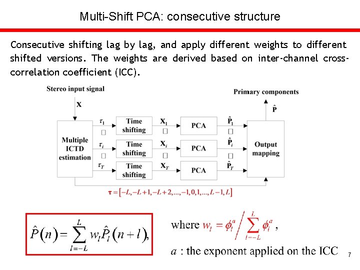 Multi-Shift PCA: consecutive structure Consecutive shifting lag by lag, and apply different weights to