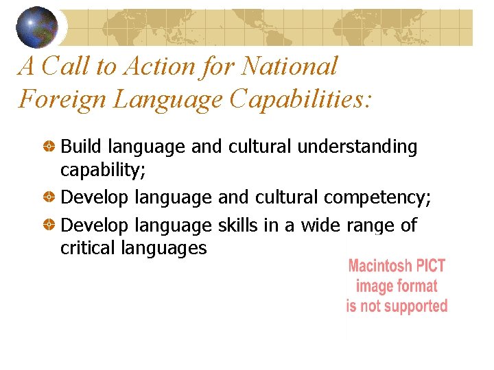 A Call to Action for National Foreign Language Capabilities: Build language and cultural understanding