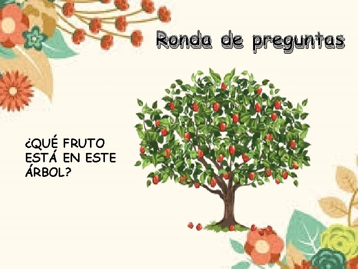 Ronda de preguntas ¿QUÉ FRUTO ESTÁ EN ESTE ÁRBOL? 