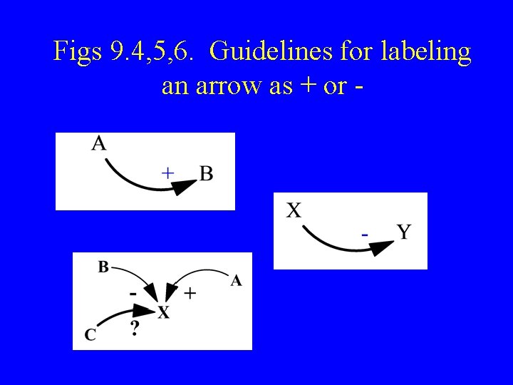 Figs 9. 4, 5, 6. Guidelines for labeling an arrow as + or - Figs 9. 4, 5, 6. Guidelines for labeling an arrow as + or -