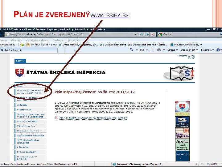 PLÁN JE ZVEREJNENÝ WWW. SSIBA. SK 2 