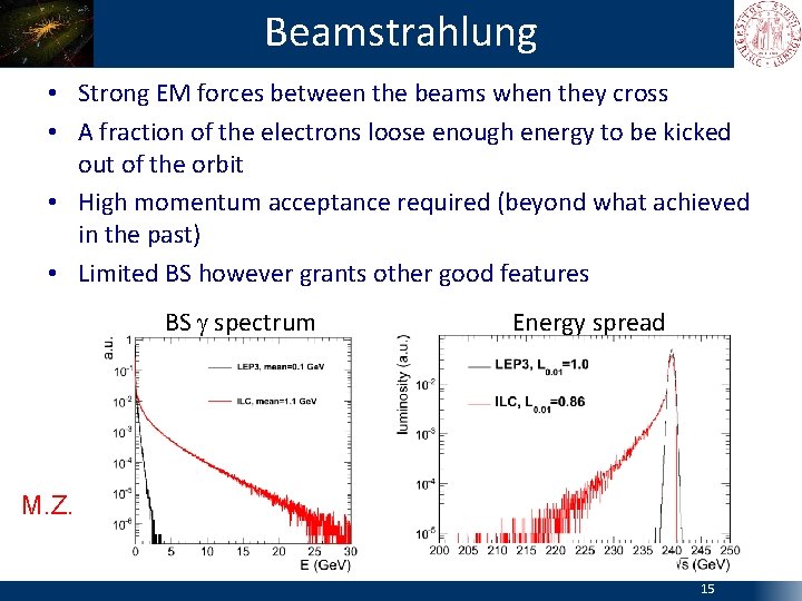 Beamstrahlung • Strong EM forces between the beams when they cross • A fraction