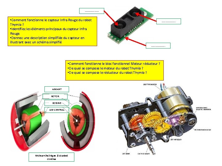 …………………. • Comment fonctionne le capteur Infra Rouge du robot Thymio ? • Identifiez