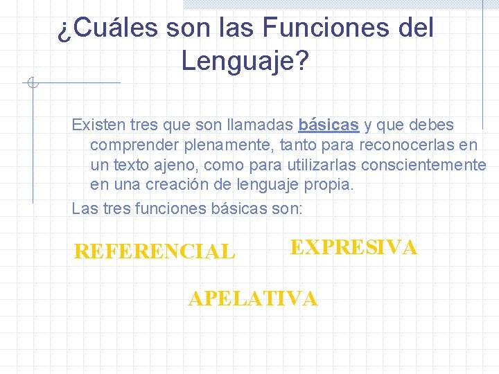 ¿Cuáles son las Funciones del Lenguaje? Existen tres que son llamadas básicas y que