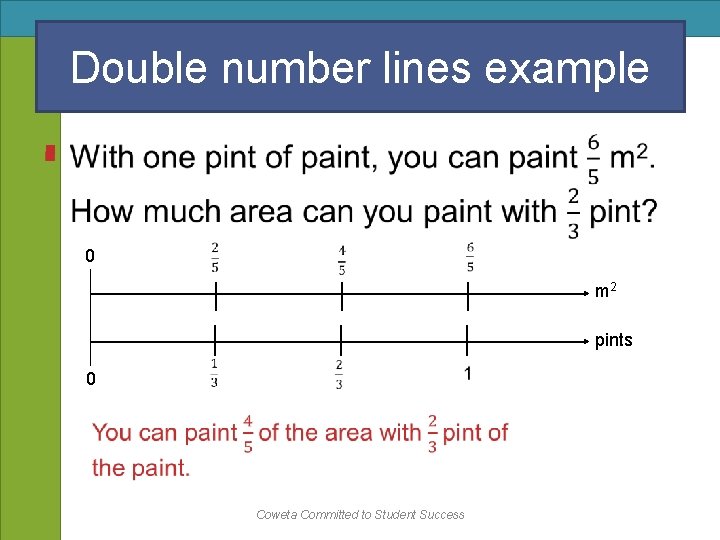 Double number lines example § 0 m 2 pints 0 Coweta Committed to Student Double number lines example § 0 m 2 pints 0 Coweta Committed to Student