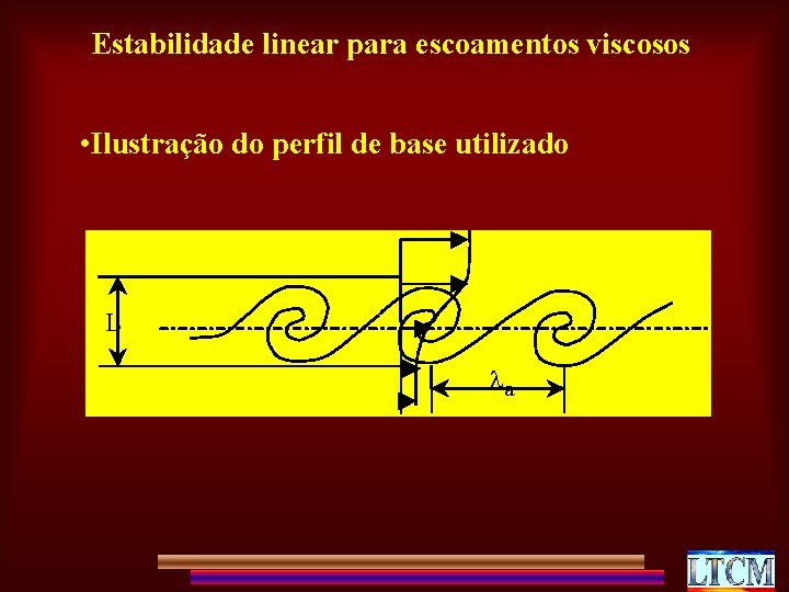 Estabilidade linear para escoamentos viscosos • Ilustração do perfil de base utilizado L la