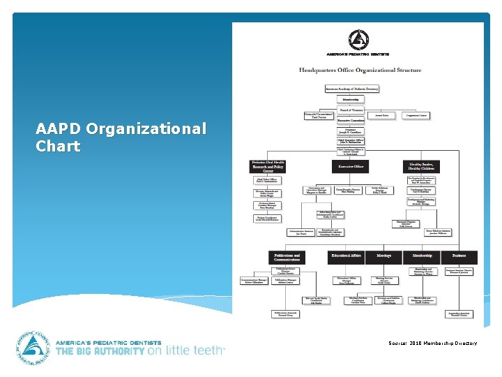 AAPD Organizational Chart Source: 2018 Membership Directory 