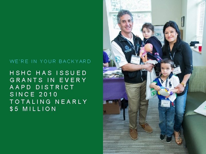 WE’RE IN YOUR BACKYARD HSHC HAS ISSUED GRANTS IN EVERY AAPD DISTRICT SINCE 2010