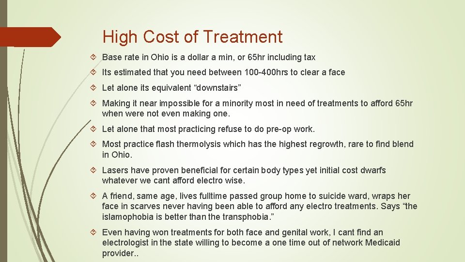 High Cost of Treatment Base rate in Ohio is a dollar a min, or High Cost of Treatment Base rate in Ohio is a dollar a min, or