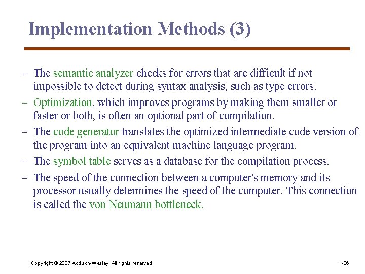 Implementation Methods (3) – The semantic analyzer checks for errors that are difficult if Implementation Methods (3) – The semantic analyzer checks for errors that are difficult if