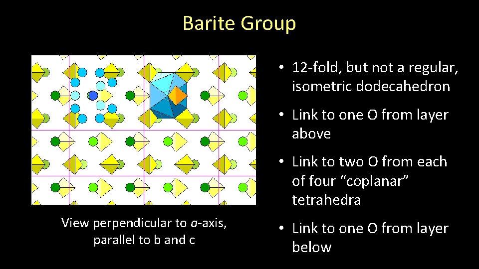 Barite Group • 12 -fold, but not a regular, isometric dodecahedron • Link to