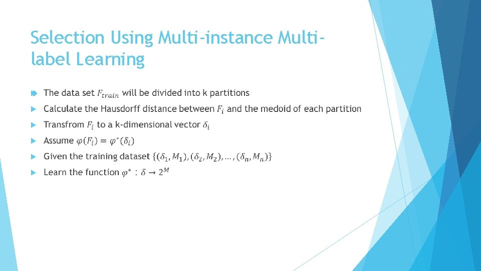 Selection Using Multi-instance Multilabel Learning 