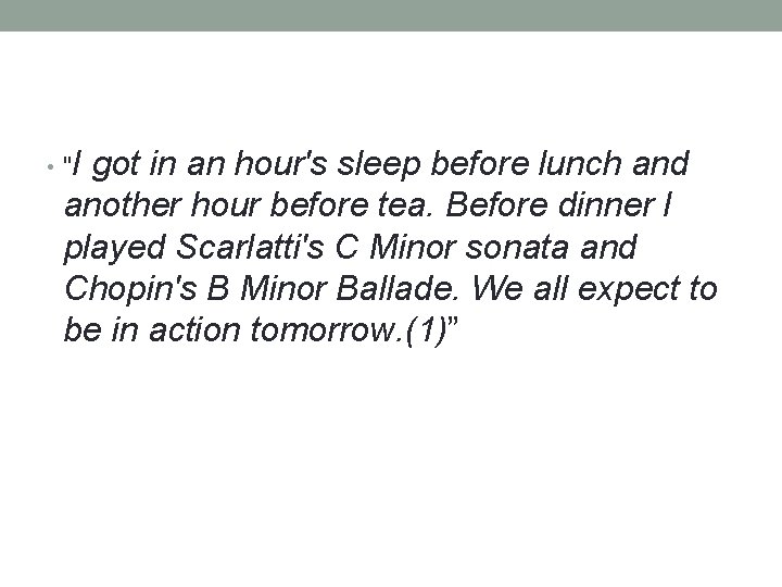  • "I got in an hour's sleep before lunch and another hour before