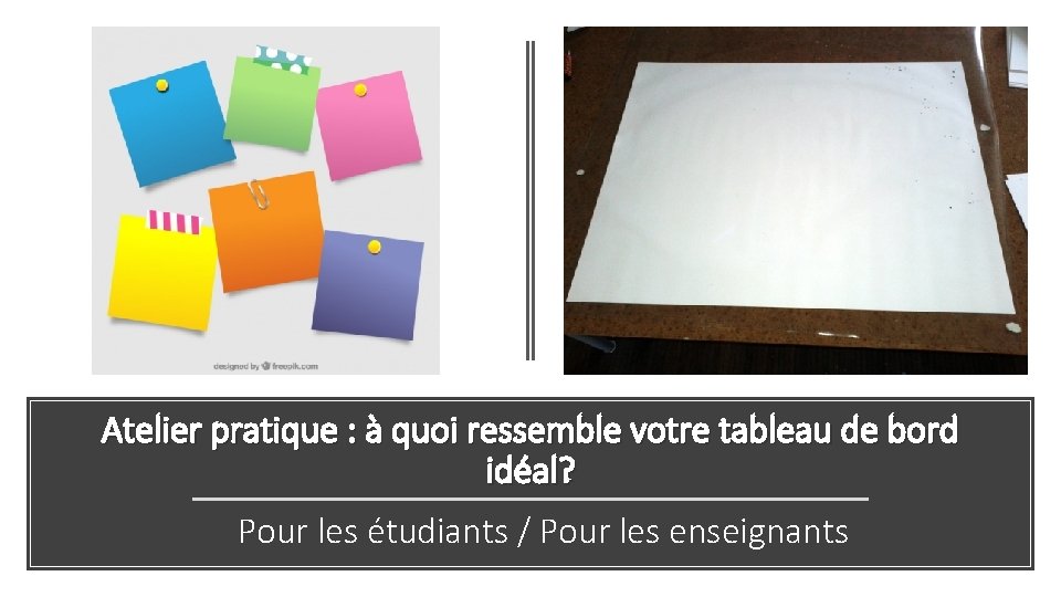 Atelier pratique : à quoi ressemble votre tableau de bord idéal? Pour les étudiants