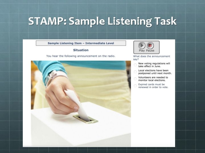 STAMP: Sample Listening Task 